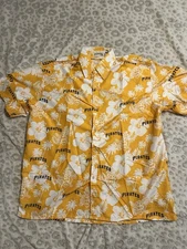 pittsburgh pirates hawaiian shirt Button Down Short Sleeve Men’s Sz Xl T9