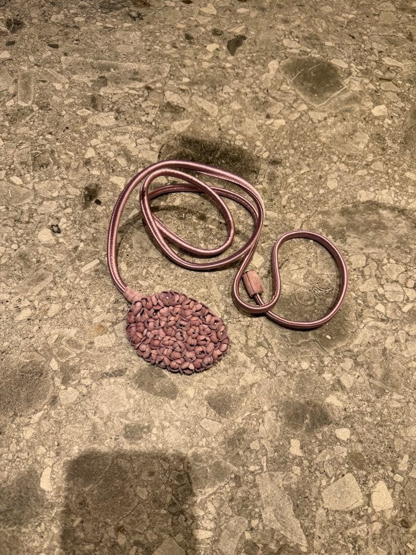 Bottega Veneta Flower Women's Pink Purple Leather Belt with Storage Pouch thumbnail 4