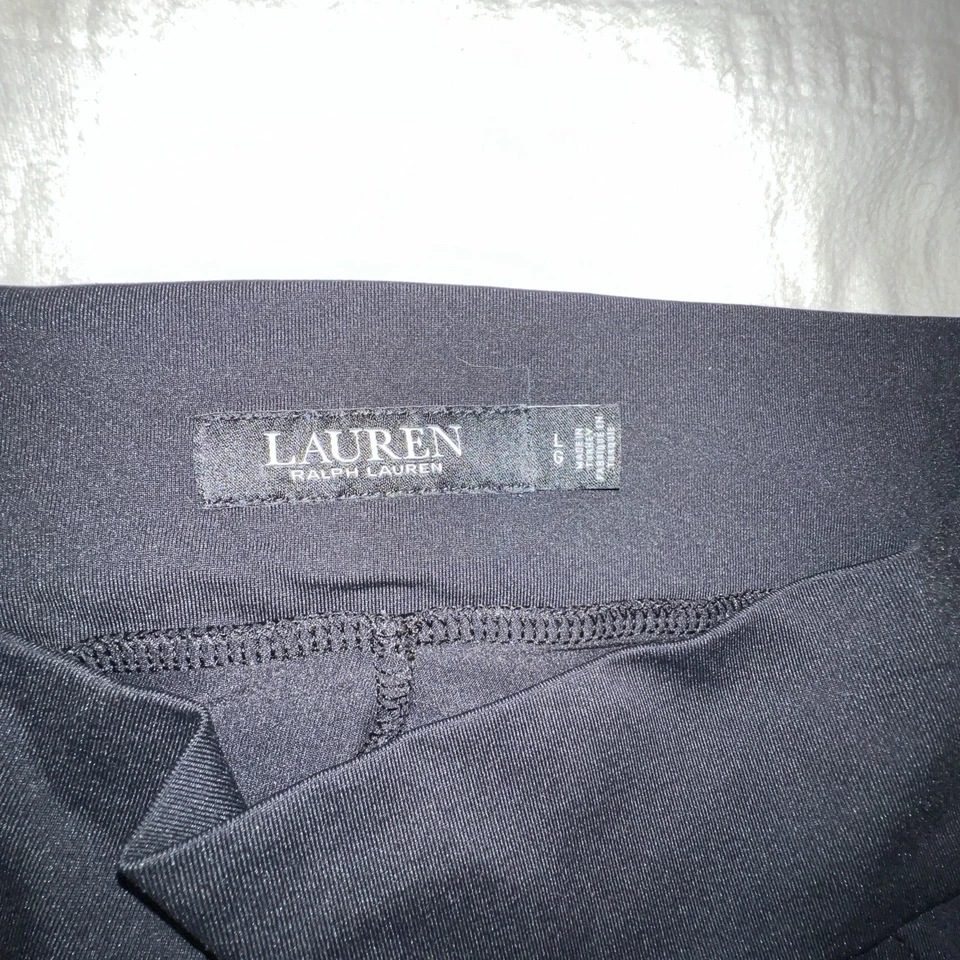 LRL Lauren Ralph Lauren 黑色高腰 Ponte 紧身裤,尺寸 L — 第 2/4 张图片