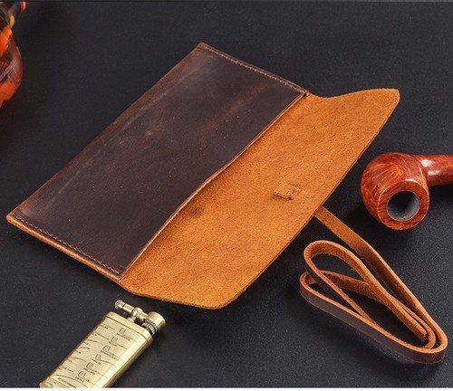 Genuine Leather Tobacco Smoking Pipe Bag Cigarette Accessories Storage Cases - Picture 11 of 12