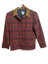 VTG Tartan Plaid Virgin Wool Pendleton Women s 10P Blazer Coat Equestrian USA
