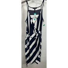 41 Hawthorn Annora Faux Wrap Knit Dress Navy Stripe Size M NWT