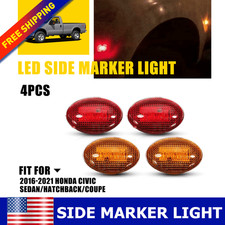 For 1999-2010 Ford F350 F450 Dually Bed Side Fender Marker Lights Red Amber 4pcs