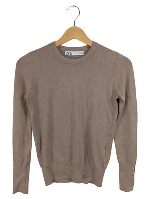ZARA Pull Femme Beige Maille Fine Boutons Déco (EU 36, INT S) - Photo 1/4