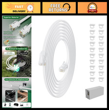 100 Ft Telephone Extension Cord, Weatherproof RJ11 Phone Cable for Landline  Fa