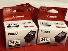 Genuine Canon PG-240XL Black CL-241XL Color Ink Cartridges PIXMA MG2120-MG4220
