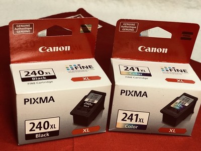 Genuine Canon PG-240XL Black CL-241XL Color Ink Cartridges PIXMA MG2120-MG4220