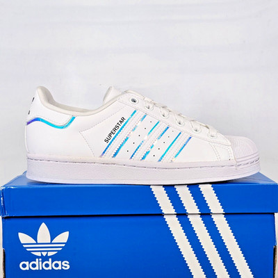 5 BIG KIDS - adidas Superstar Junior - Iridescent Mirror / White Cloud - GV8899
