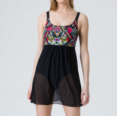 Badekleid schwarz 46C Damen Grafik-Muster bunt C-Cup UVP:59,99  3.717