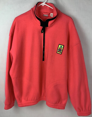 Vintage Ocean Pacific Jacket Fleece Sweater Pullover Pink