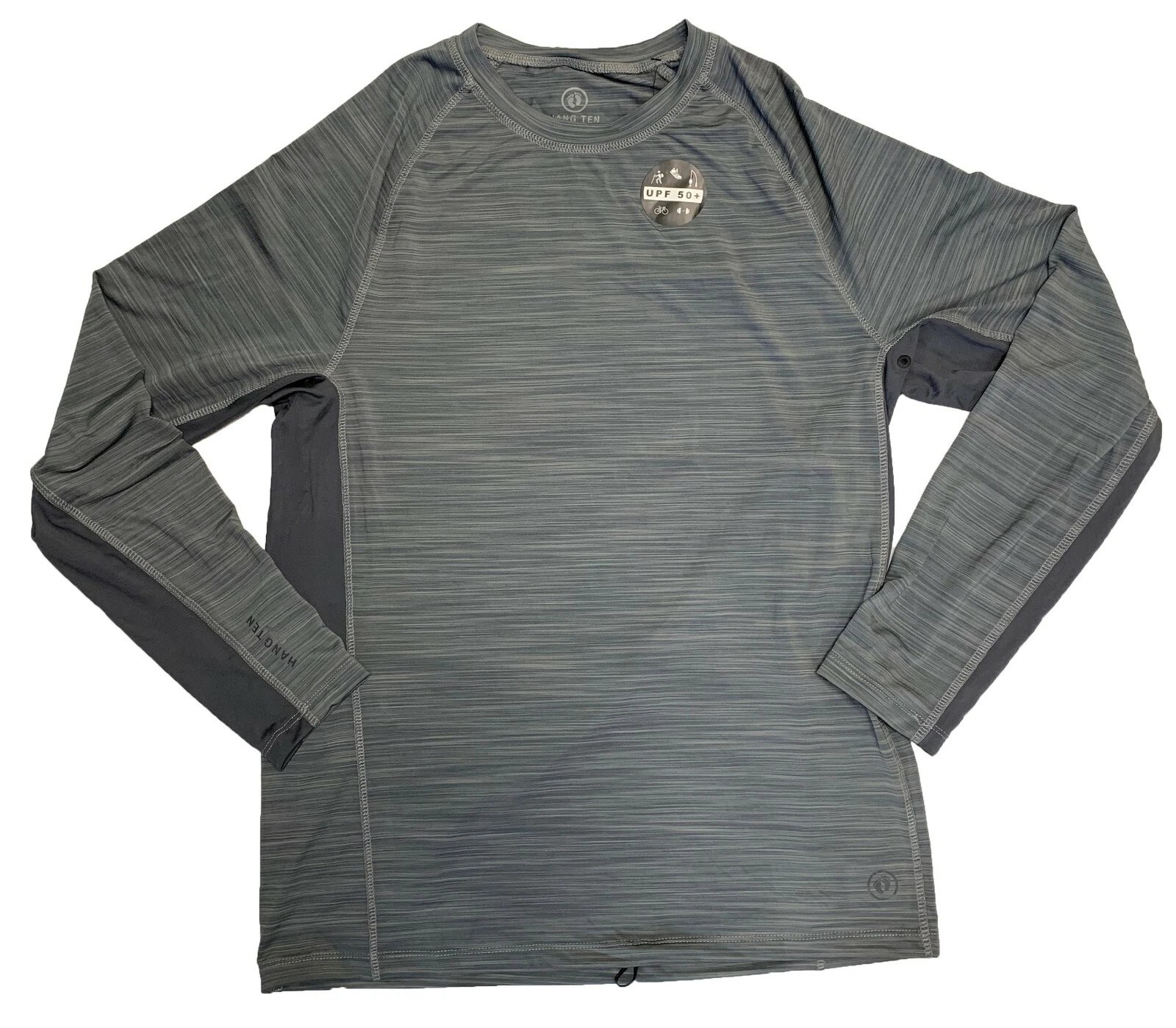 Hang Ten Men's UV Protection/UPF+ 50 L/S Tee Smoked Pearl