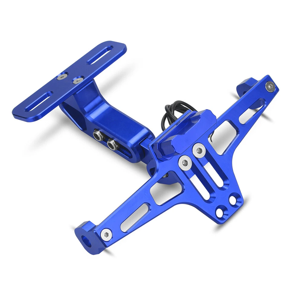 Soporte universal para placa de matrícula ordenado cola de motocicleta eliminador de guardabarros luz LED Foto 3 de 4