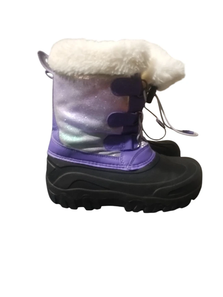 Dream Pairs Niños Botas Púrpura Talla 1 Impermeables Encaje Rápido Invierno Nieve Lluvia Foto 3 de 4