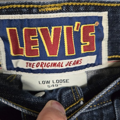 Levi’s The Original Jeans Low Loose 549 mens 33x30 Baggy Distressed Y2K blue - Picture 3 of 9