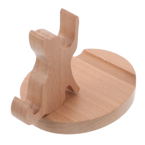 Cell Phone Tablet Wooden Stand Non-Slip Wood Cat Phone Holder Dock Cradle Mount - 第 1/12 張圖片
