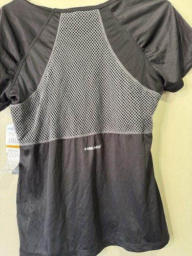 Head WOMAN Athletic Shirt Size MEDIUM BLACK Dri Motion Moisture Management - Picture 9 of 9
