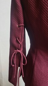 Anne Klein Two Piece Set Skirt Suit Size Petite 8P Laceup Corset Detail Wine