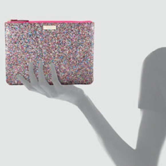 kate spade グリッター クラッチバッグ Kate Spade New York multi glitter Glitterball Gia Pouch Clutch