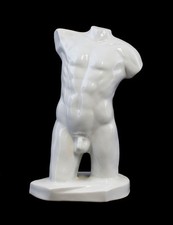 9942011 Wagner & Apel Porcelaine Masculin Nu Sculpture Homme Adonis H18cm