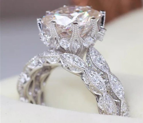Set Rings For Women Round Stone Couple Cubic Zirconia Ring Romantic - Picture 6 of 6