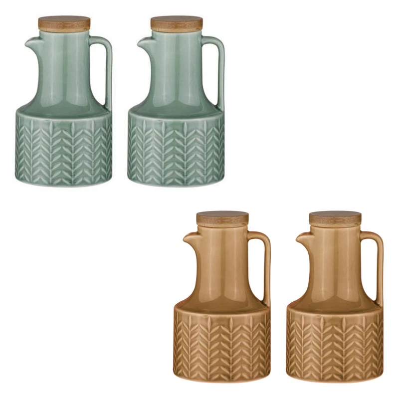 Ladelle Oil & Vinegar Set - Heath Series - Porcelain Dispenser/Bottle - 270ml