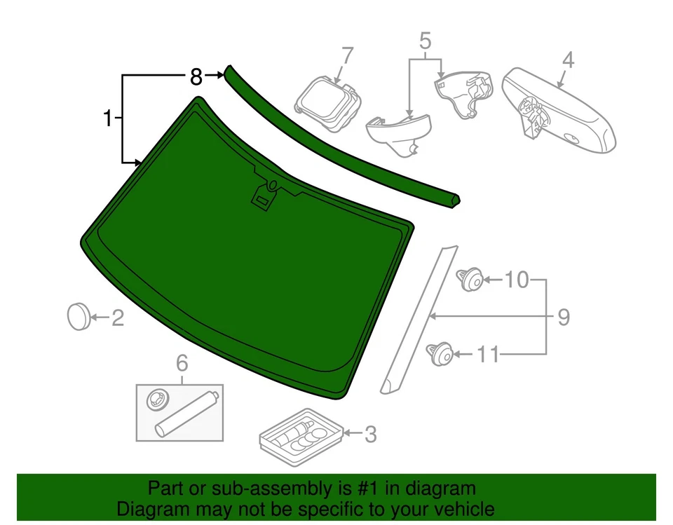 NEW OEM Windshield Glass LR051568 for Land Rover LR4 2014-2016  - Image 3 of 4