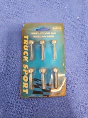 Vtg HANA Truck Sport Freightliner Wood Dash Chrome Screws, 1.5'' Long, SEE PICS 