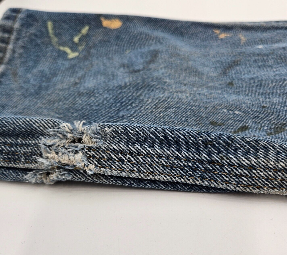 Carhartt Double Knee Work Jeans Mens 32 x 34 Relaxed Fit Grunge Holes