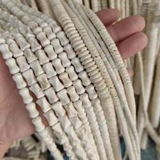 Various Size White Turquoise Rice Shaped Square Spacer Beads for Jewelry Making