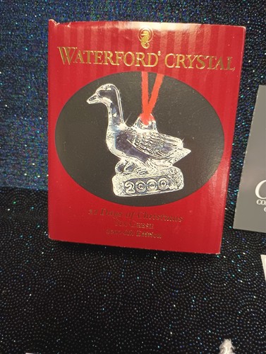 Waterford Crystal 2000 Christmas Ornament Six 6 Geese 12 Days Bag/Box Included - Picture 3 of 3