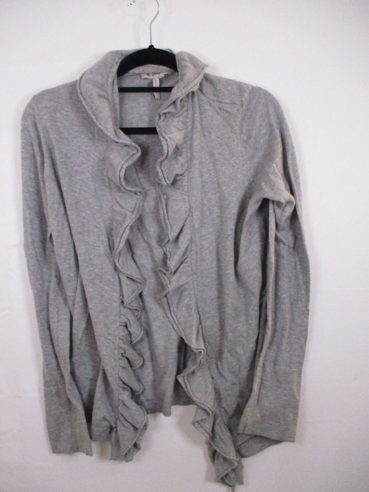BCBGeneration Large Ruffled Front Cardigan Gray w… - image 1