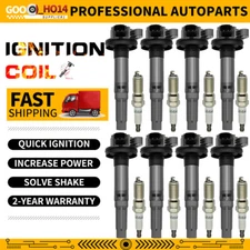 Set of 8 Ignition Coils & Iridium Spark Plugs For Ford F150 5.0L V8 UF622 DG542