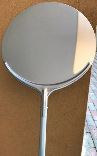 PALA PIZZA TONDA ALLUMINIO MAXI DIAMETRO 40cm FORNO A LEGNA PIZZE MANICO  FAGGIO | eBay