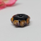 Artisan Lampwork Glass Bead Black Orange Pink Swirl Designer Bead. — photo 7