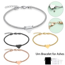 Urn Bracelet for Human Ashes Heart Ash Bracelet Cuff Bangle Cremation Bracelets