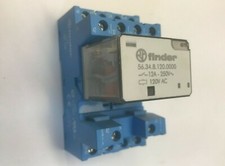 (1) USED Finder 4 Pole 120 Volt Relay with Base Model #56.34.8.120.0000 