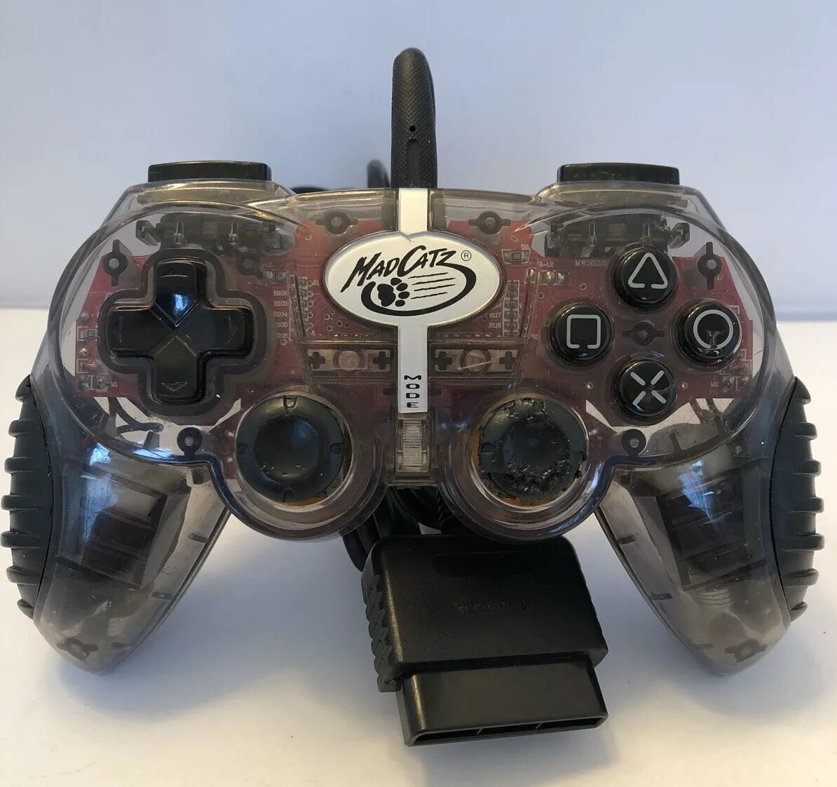 PlayStation 2 Mad Catz Microcon Wired Controller Black/Gray Clear