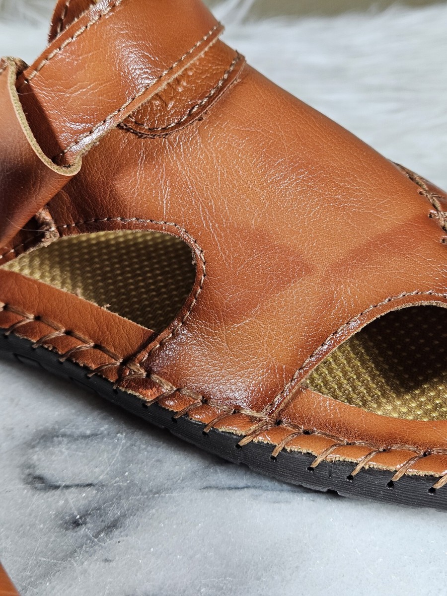 HSY Brown Leather Men\'s Sports Sandals Size 39 HSY Brown Leather Men main image 3