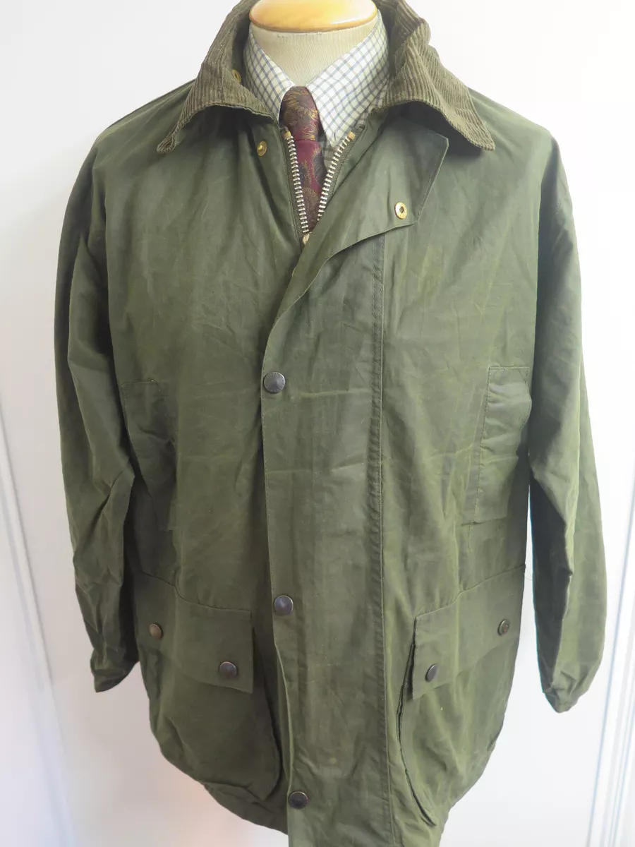 Vintage Barbour A200 Border Waxed Cotton Jacket Coat L 44
