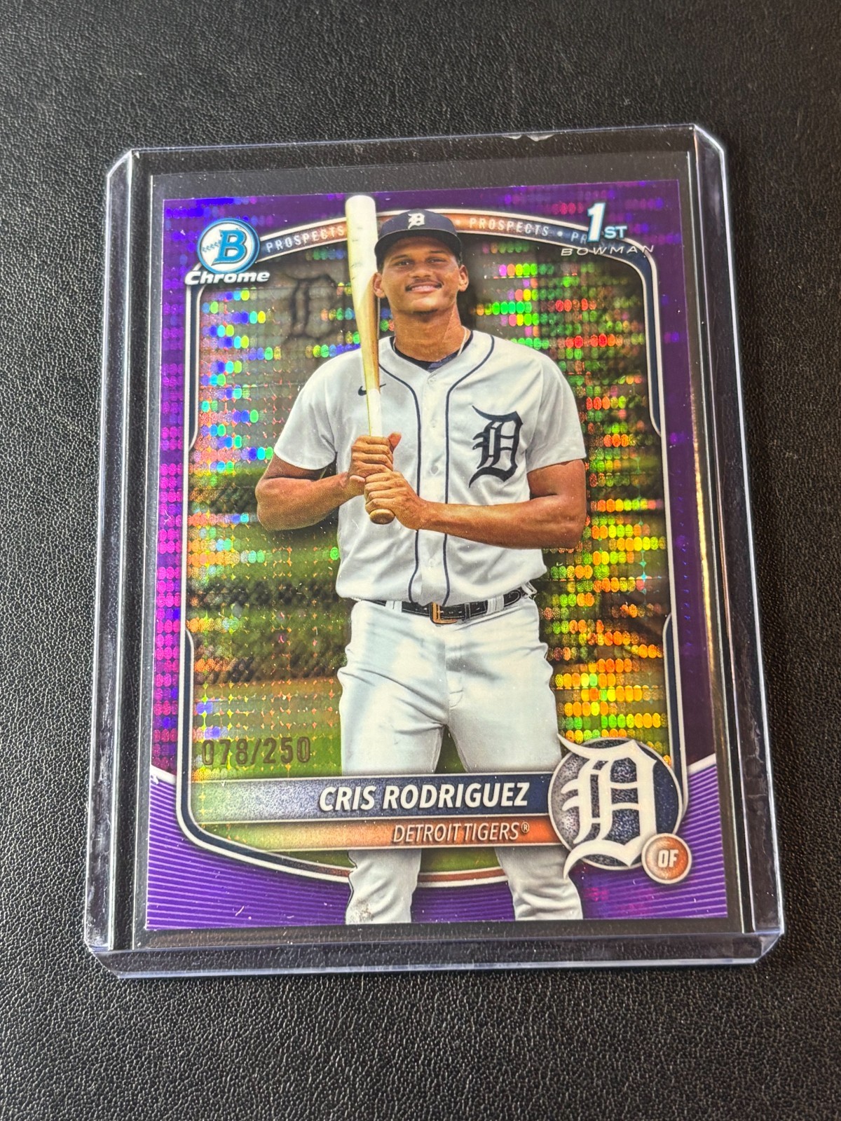 2025 Bowman Chrome Cris Rodriguez 1st Bowman Purple Pulsar Refractor /250