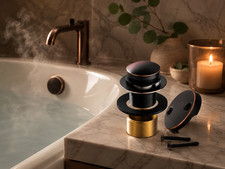 Oil Rubbed Bronze Bathtub Drain Tip-Toe Tub Trim Set with Two-Hole Overflow Fac