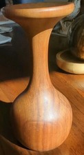 Vtg Wooden Hand-turned Chalice Shaped Bud Vase 6 in