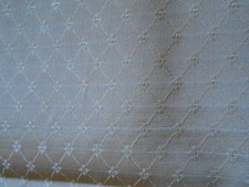 Ivory/Tan Diamond w/Blue Dot Brocade Upholstery Fabric -56" x 1 yd 20 in.