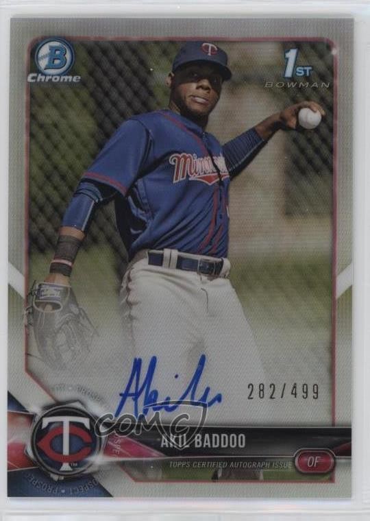 2018 Bowman Chrome Prospect Refractor 282/499 Akil Baddoo #BCPA-AB Auto 1m7y