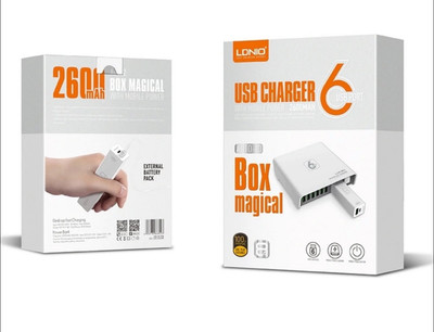 LDNIO 6-port USB charger with a 2600mAh mobile power bank
