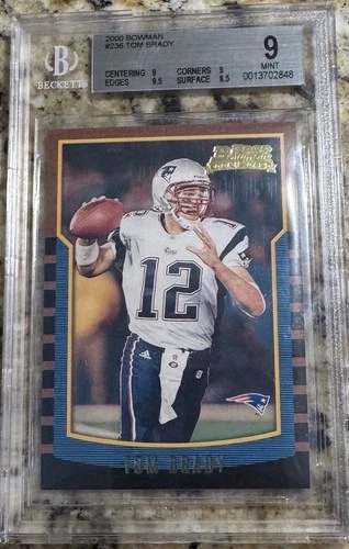 2000 BOWMAN #236 TOM BRADY ROOKIE RC BGS 9 MINT!!