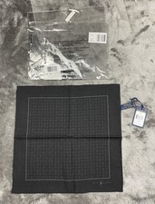 Polo Ralph Lauren Wool Pocket Square Geometric Italy Black Gray NWT 14  