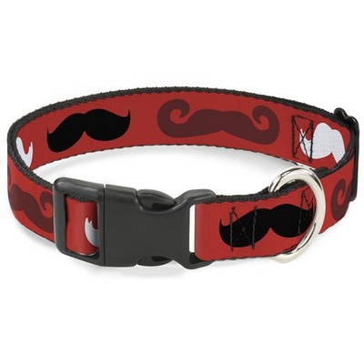 Plastic Clip Collar Mustaches Red/Brown/White/Black WIDE-Large 20-31 (US IMPORT)