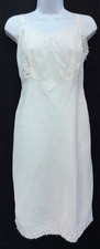 VTG Barbizon Women Size 38 Nylon Full Slip Dress Embroidered Trim ADJ. Straps