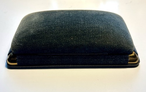 Antique Vintage HICKOK Blue Velvet Hard Shell Brass Jewelry Presentation Box - Bild 2 von 5